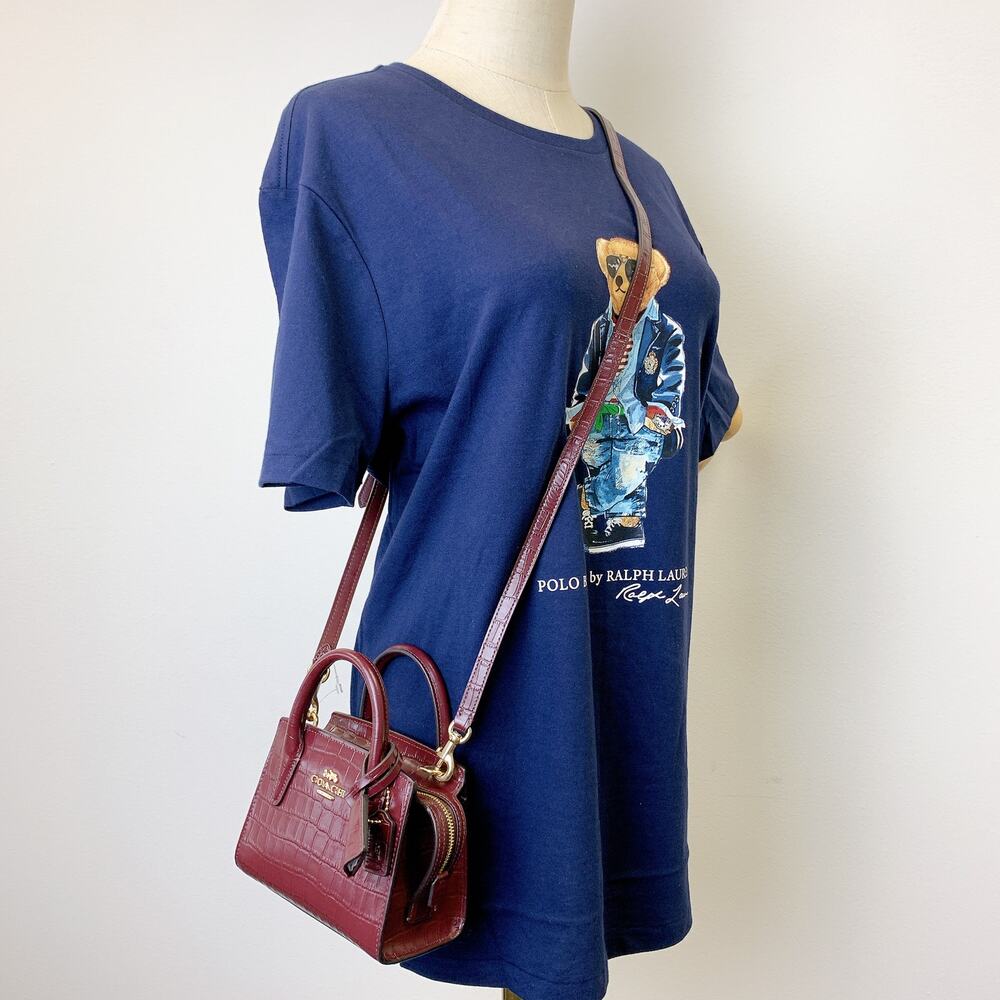 NWT Coach CR209 Andrea Mini Carryall with crossbody Crocodile in Merlot